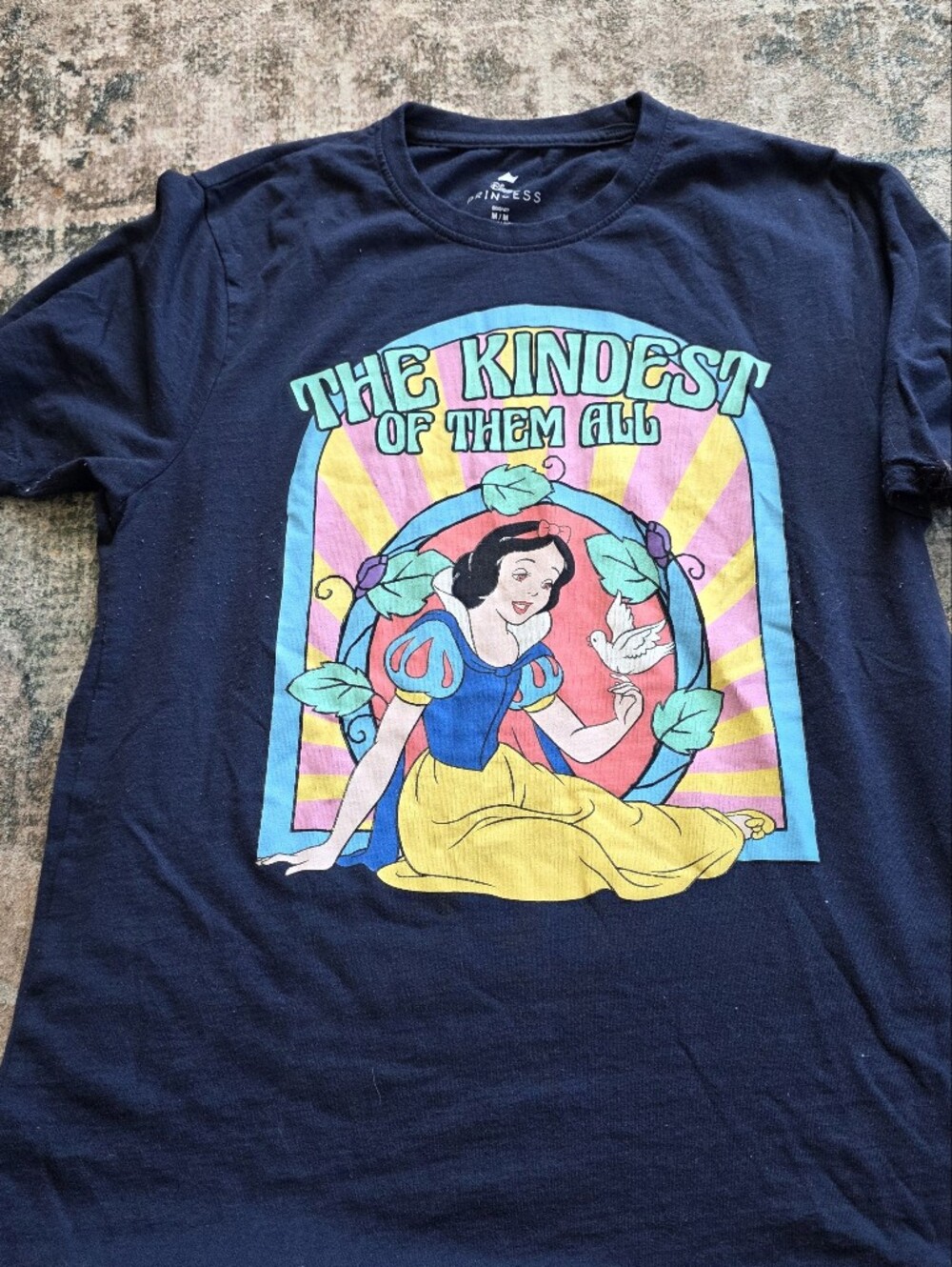 Disney Navy Short Sleeve Tee with Snow White Colorful Graphic